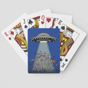 UFO Bloemen Opzuigend Pokerkaarten