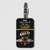 UFO boven Area 51 bij zonsondergang Bagagelabel (Voorkant (verticaal))