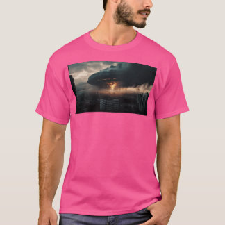 UFO boven een stad T-shirt