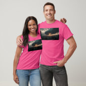 UFO boven een stad T-shirt (Unisex)