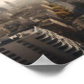 UFO boven stad Poster (Hoek)