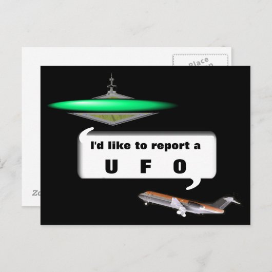 UFO BRIEFKAART (Voorkant / Achterkant)