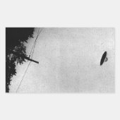 UFO Buitenaards Buitenaards Ruimteschip Top Secret Rechthoekige Sticker (Voorkant)