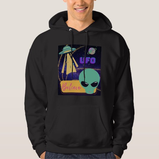 ufo, buitenaards geloof hoodie (Voorkant)