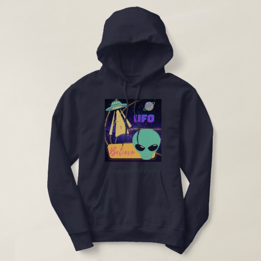 ufo, buitenaards geloof hoodie (Design voorkant)
