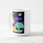 ufo, buitenaards geloof koffiemok (Voorkant links)