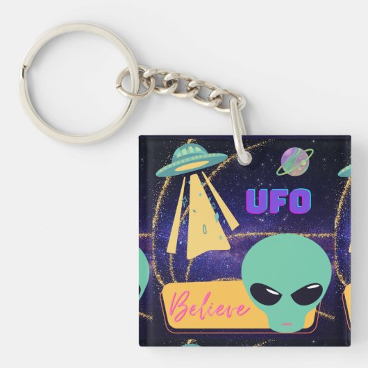 ufo, buitenaards geloof sleutelhanger (Voorkant)