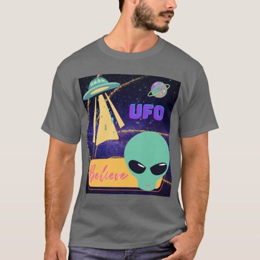 ufo, buitenaards geloof t-shirt (Voorkant)