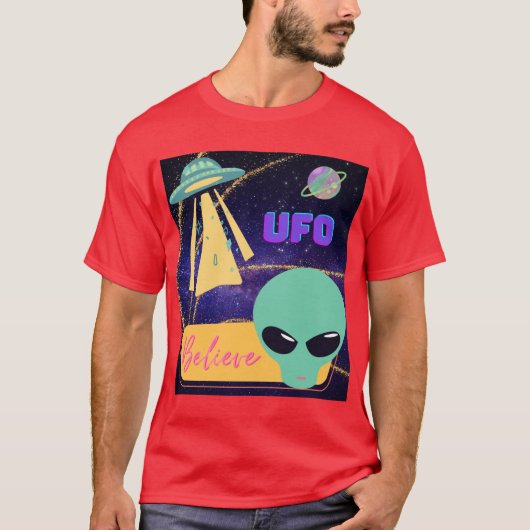ufo, buitenaards geloof t-shirt (Voorkant)