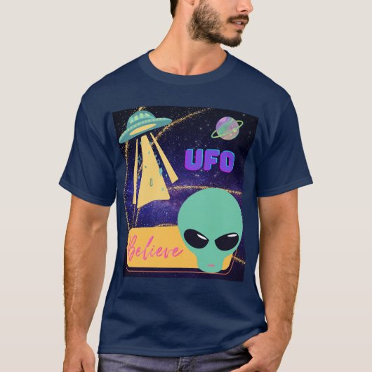 ufo, buitenaards geloof t-shirt (Voorkant)