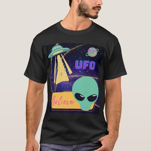 ufo, buitenaards geloof t-shirt (Voorkant)