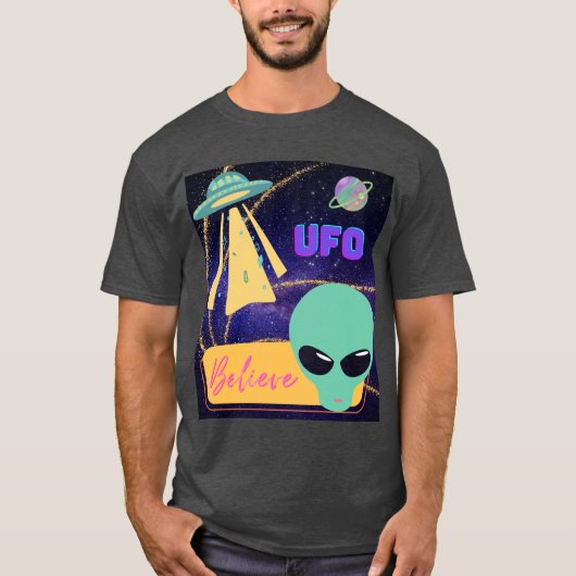 ufo, buitenaards geloof t-shirt (Voorkant)