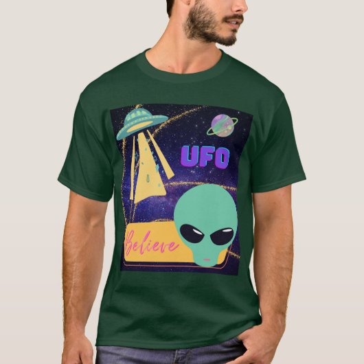 ufo, buitenaards geloof t-shirt (Voorkant)