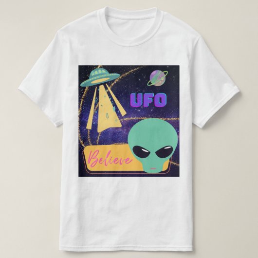 ufo, buitenaards geloof t-shirt (Design voorkant)
