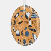 UFO buitenaards, ruimteschepen, kinder motief Glas Ornament (Voorkant links)