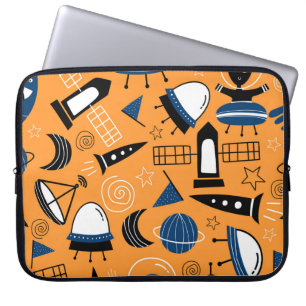 UFO buitenaards, ruimteschepen, kinder motief Laptop Sleeve
