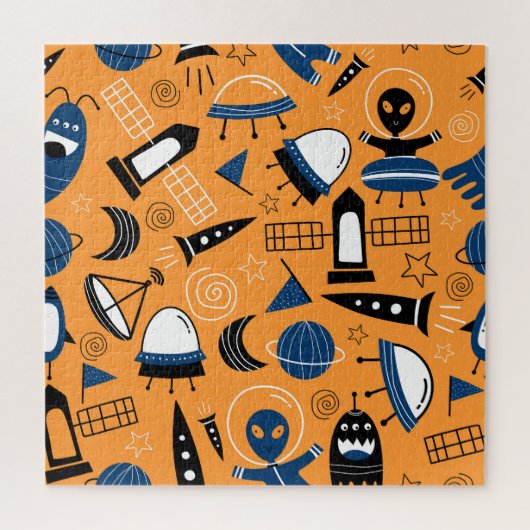 UFO buitenaards, ruimteschepen, kinder motief Legpuzzel (Verticaal)