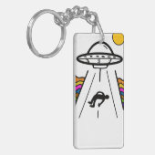 UFO buitenaards ruimteschip ontvoerd Sleutelhanger (Voorkant Links)