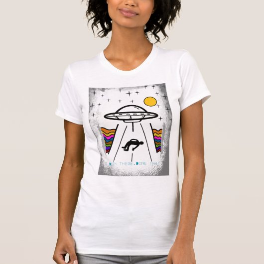 UFO buitenaards ruimteschip ontvoerd T-shirt (Voorkant)