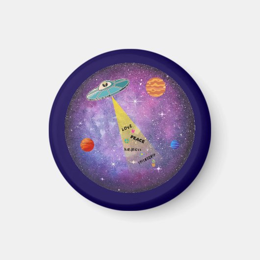 UFO Buitenaards ruimteschip sterrenmensen Magneet (Voorkant)