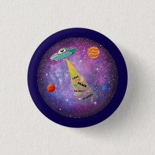 UFO Buitenaards ruimteschip sterrenmensen Ronde Button 3,2 Cm