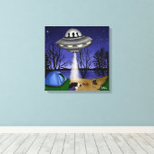 UFO buitenaardse afvoerbuizen Canvas Afdruk (Insitu (Houten vloer))