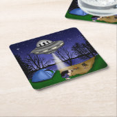 UFO buitenaardse afvoerbuizen Kartonnen Onderzetters (Schuin)