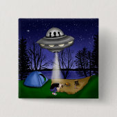 UFO buitenaardse afvoerbuizen Vierkante Button 5,1 Cm (Voorkant)