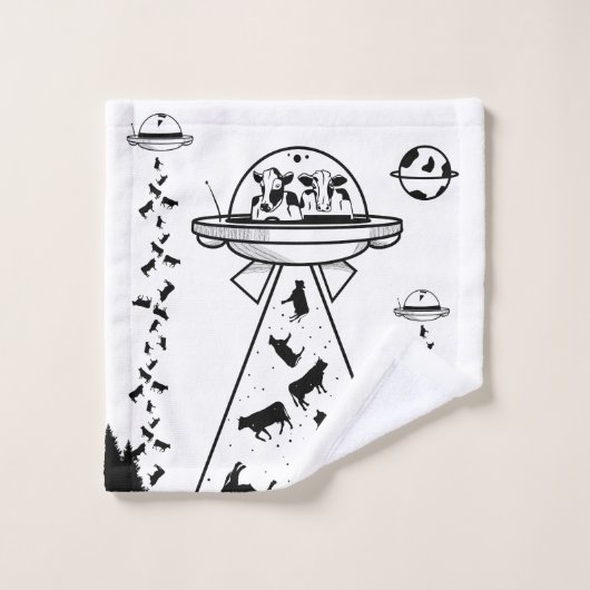 UFO buitenaardse koe ontvoering Washandje (Wasdoekje)