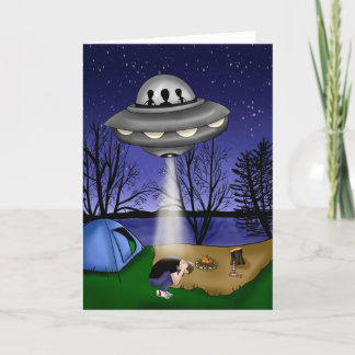 UFO buitenaardse ontvoering Alien Birthday Kaart