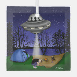 UFO Buitenaardse Ontvoering Alien Glas Ornament