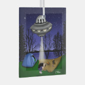 UFO Buitenaardse Ontvoering Alien  Glas Ornament (Voorkant Rechts)