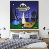 UFO-buitenaardse ontvoering buitenaardse kunst Canvas Afdruk (Insitu (Slaapkamer))