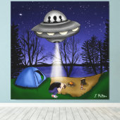 UFO-buitenaardse ontvoering buitenaardse kunst Canvas Afdruk (Insitu (Houten vloer))