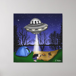 UFO-buitenaardse ontvoering buitenaardse kunst Canvas Afdruk