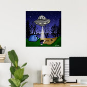 UFO-buitenaardse ontvoering buitenaardse kunst Poster (Thuiskantoor)