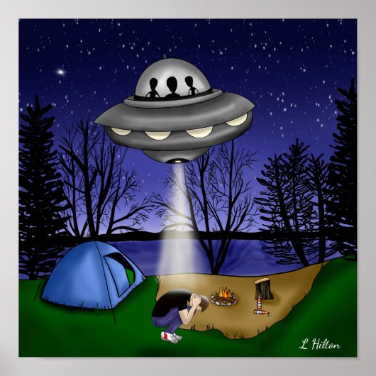 UFO-buitenaardse ontvoering buitenaardse kunst Poster (Voorkant)
