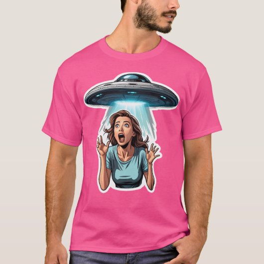 UFO buitenaardse ontvoering T-shirt (Voorkant)