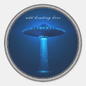 UFO buitenaardse ronde Sticker (Voorkant)