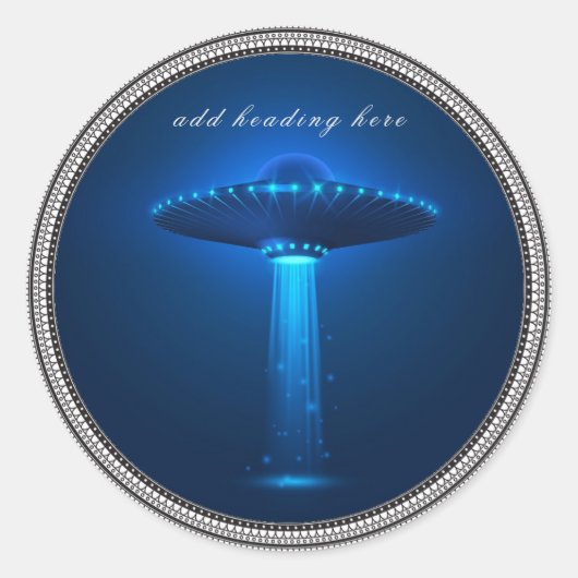 UFO buitenaardse ronde Sticker (Voorkant)