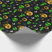 UFO-buitenaardse wezens, -sterren en -ruimteschepe Cadeaupapier (Hoek)