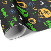 UFO-buitenaardse wezens, -sterren en -ruimteschepe Cadeaupapier (Rol Hoek)