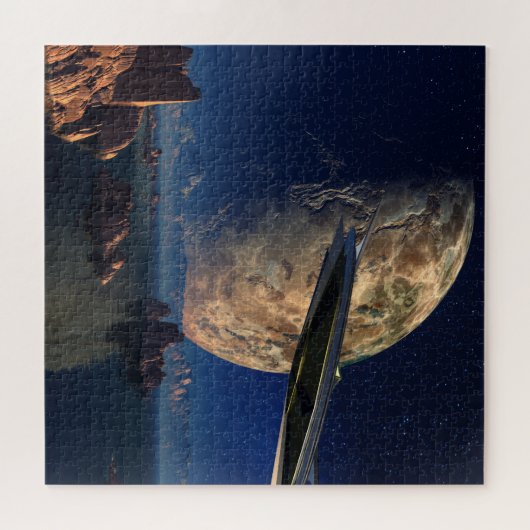 UFO-buitenlands wereldkundig landschap Legpuzzel (Horizontaal)