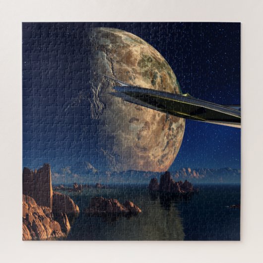UFO-buitenlands wereldkundig landschap Legpuzzel (Verticaal)