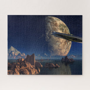 UFO-buitenlands wereldkundig landschap Legpuzzel