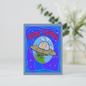 UFO-, buitenruimtetuigen Feestdagenkaart (Staand voorkant)
