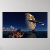 UFO- Buitenwereld - SciFi-landschap Poster (Voorkant)