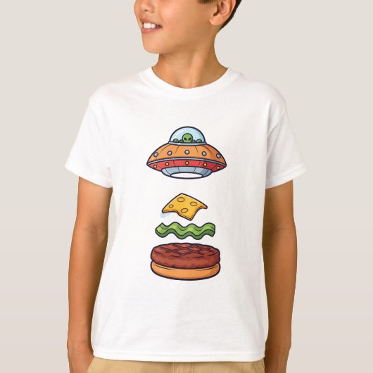 UFO Burger Alien Ruimtekinderen T-shirt (Voorkant)