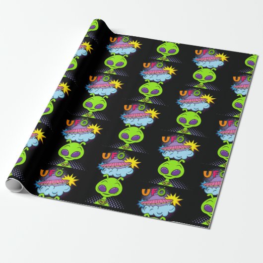 ufo cadeaupapier (Uitgerold)
