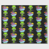Ufo-cartoon Cadeaupapier (Vlak)